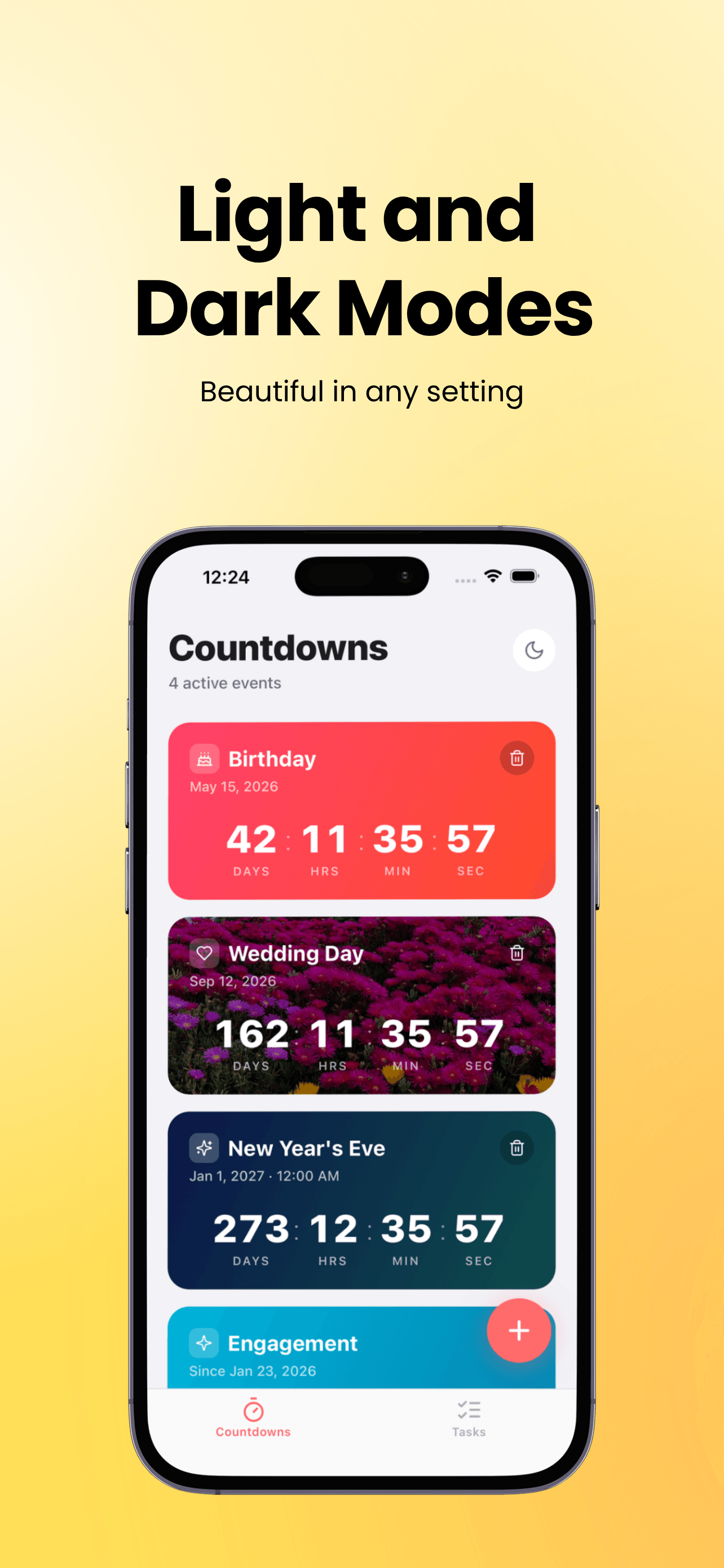 Tally countdowns shown in light mode