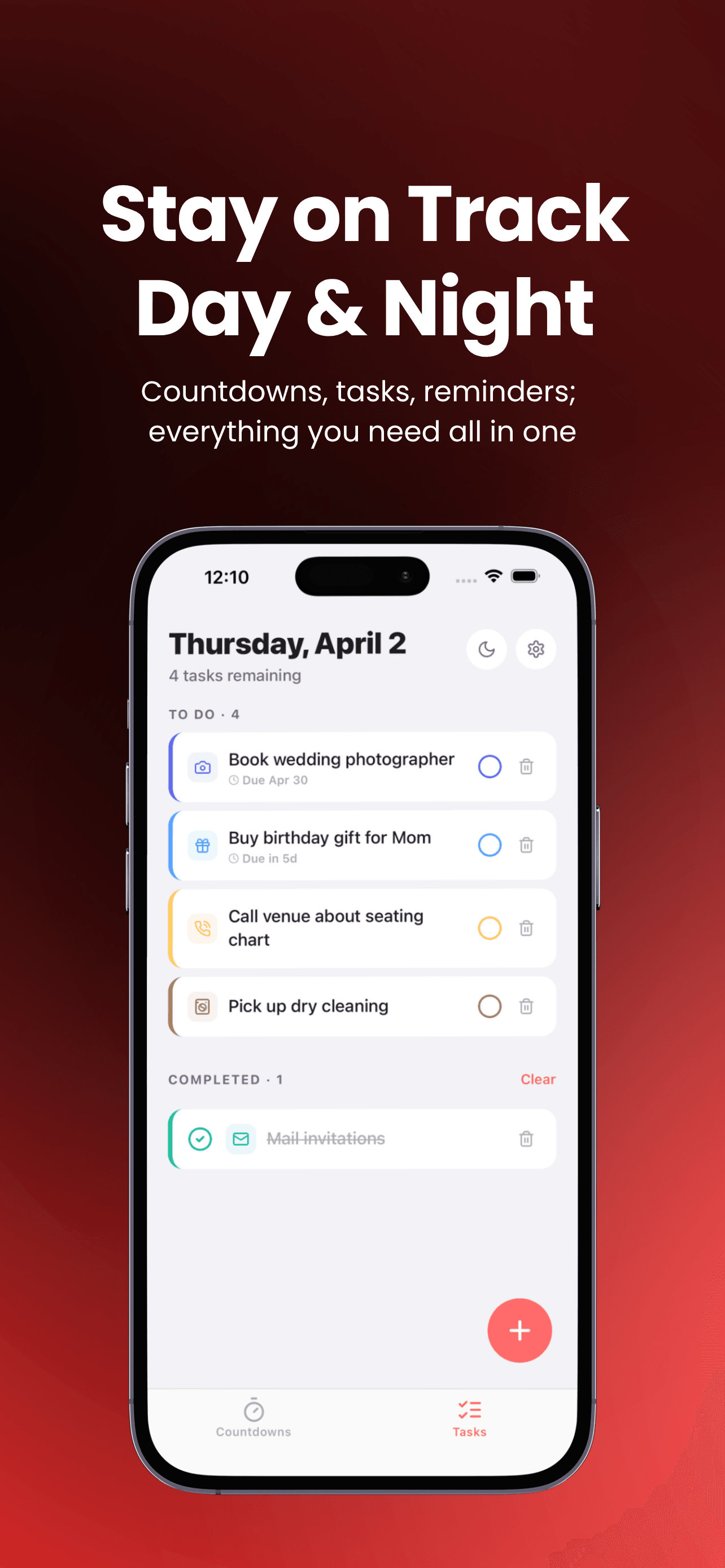 Tally daily tasks shown in light mode