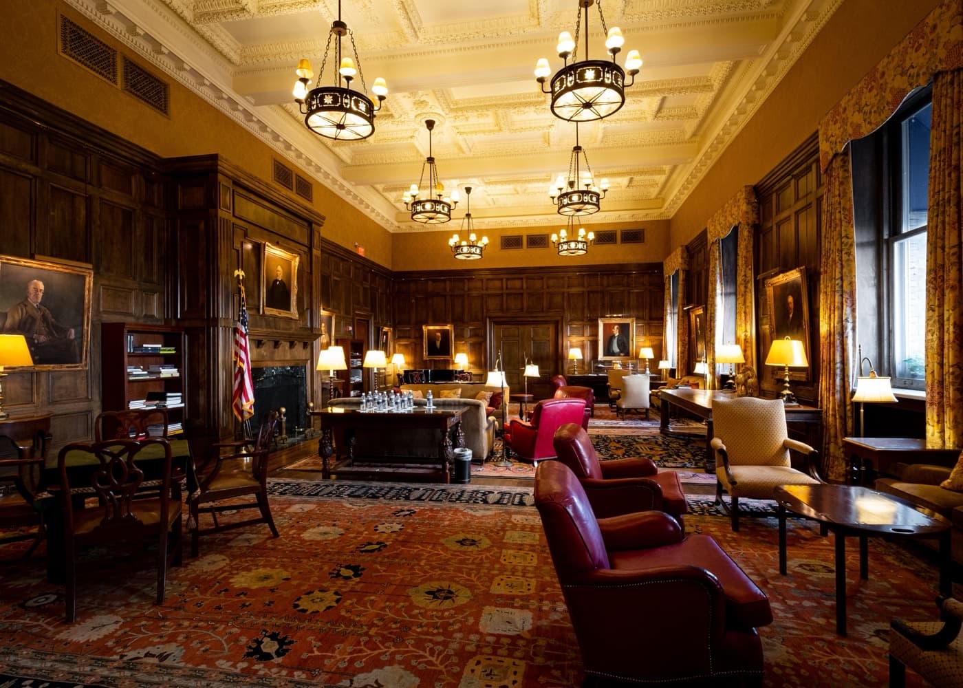 Private club lounge interior representing hospitality, clubs, and travel
